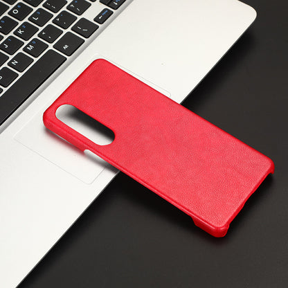 For Sony Xperia 1 V PU Leather + Hard PC Shell Litchi Texture Ultra Thin Protective Phone Case