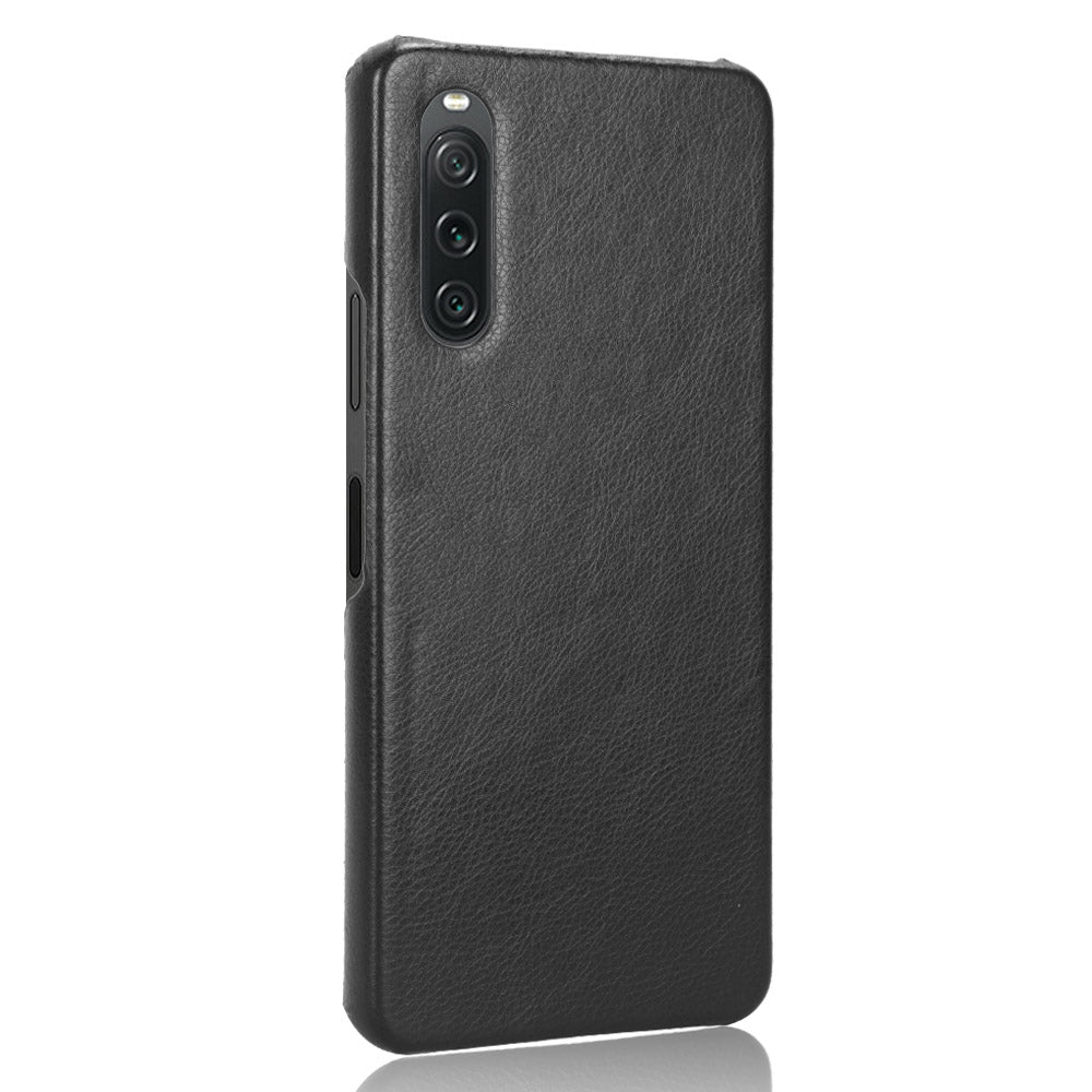 For Sony Xperia 10 V PU Leather Coated PC Litchi Texture Phone Case Anti-Scratch Protective Cover
