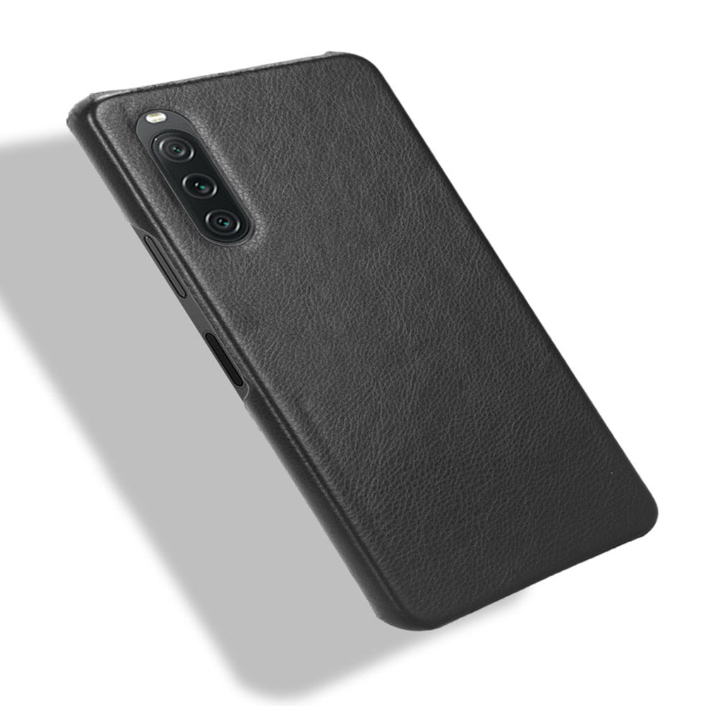 For Sony Xperia 10 V PU Leather Coated PC Litchi Texture Phone Case Anti-Scratch Protective Cover