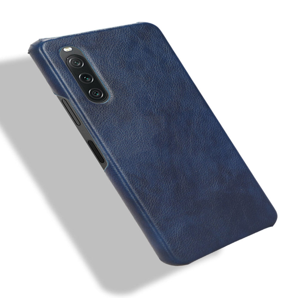 For Sony Xperia 10 V PU Leather Coated PC Litchi Texture Phone Case Anti-Scratch Protective Cover