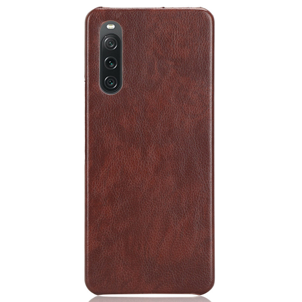 For Sony Xperia 10 V PU Leather Coated PC Litchi Texture Phone Case Anti-Scratch Protective Cover