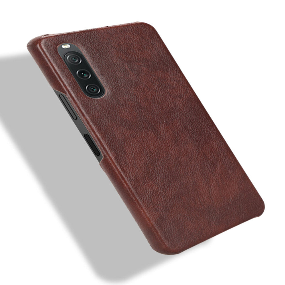 For Sony Xperia 10 V PU Leather Coated PC Litchi Texture Phone Case Anti-Scratch Protective Cover