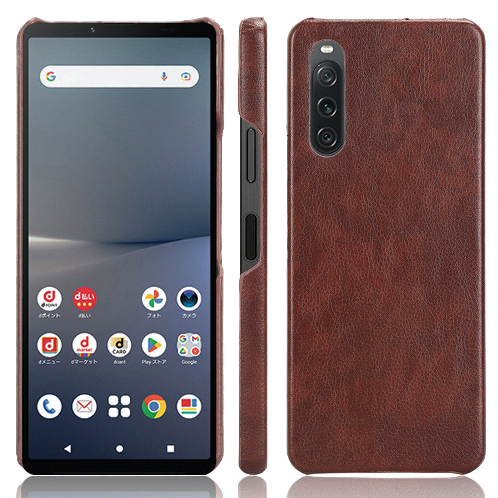 For Sony Xperia 10 V PU Leather Coated PC Litchi Texture Phone Case Anti-Scratch Protective Cover