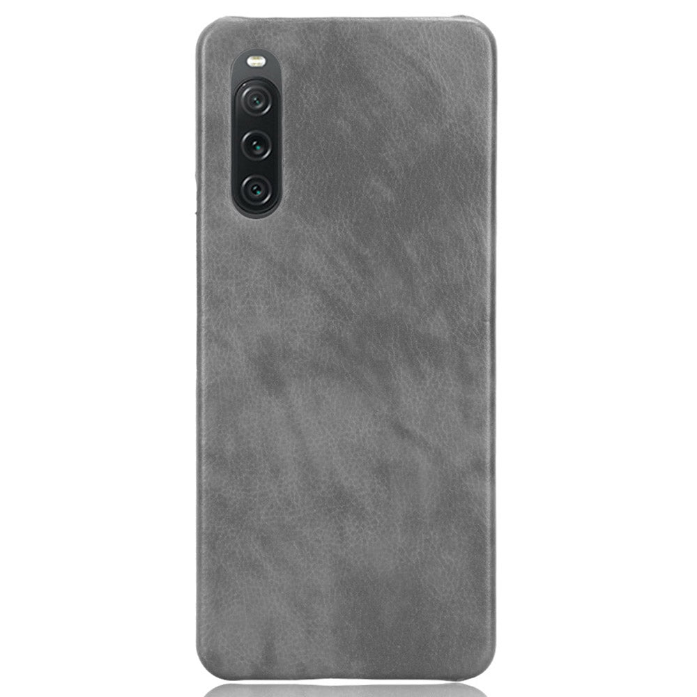 For Sony Xperia 10 V PU Leather Coated PC Litchi Texture Phone Case Anti-Scratch Protective Cover