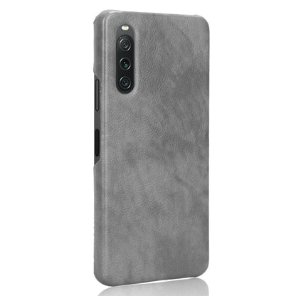 For Sony Xperia 10 V PU Leather Coated PC Litchi Texture Phone Case Anti-Scratch Protective Cover