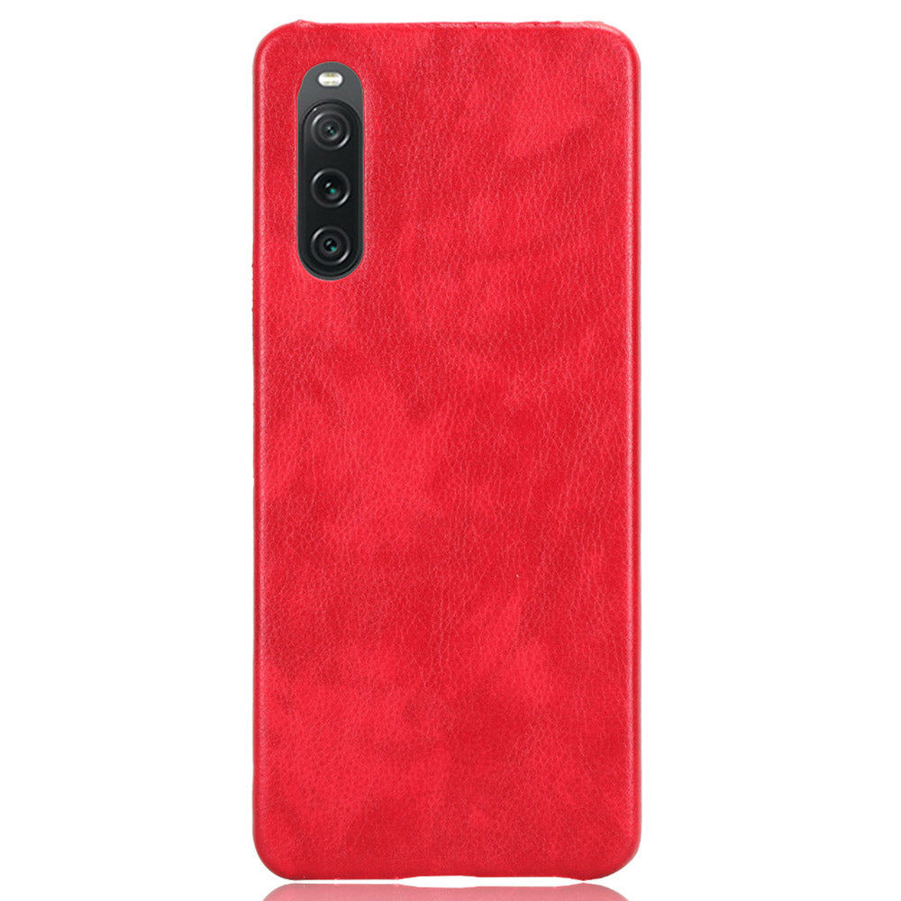 For Sony Xperia 10 V PU Leather Coated PC Litchi Texture Phone Case Anti-Scratch Protective Cover