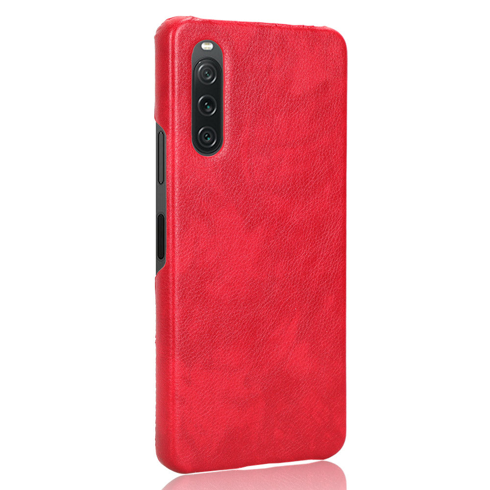 For Sony Xperia 10 V PU Leather Coated PC Litchi Texture Phone Case Anti-Scratch Protective Cover