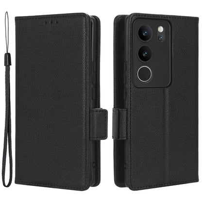 For vivo V29 5G / S17 5G / S17 Pro 5G / S17t 5G Litchi Texture Phone Case Wallet Stand Magnetic Closure PU Leather Phone Cover