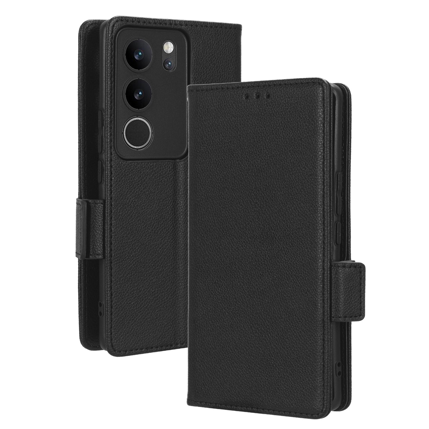 For vivo V29 5G / S17 5G / S17 Pro 5G / S17t 5G Litchi Texture Phone Case Wallet Stand Magnetic Closure PU Leather Phone Cover