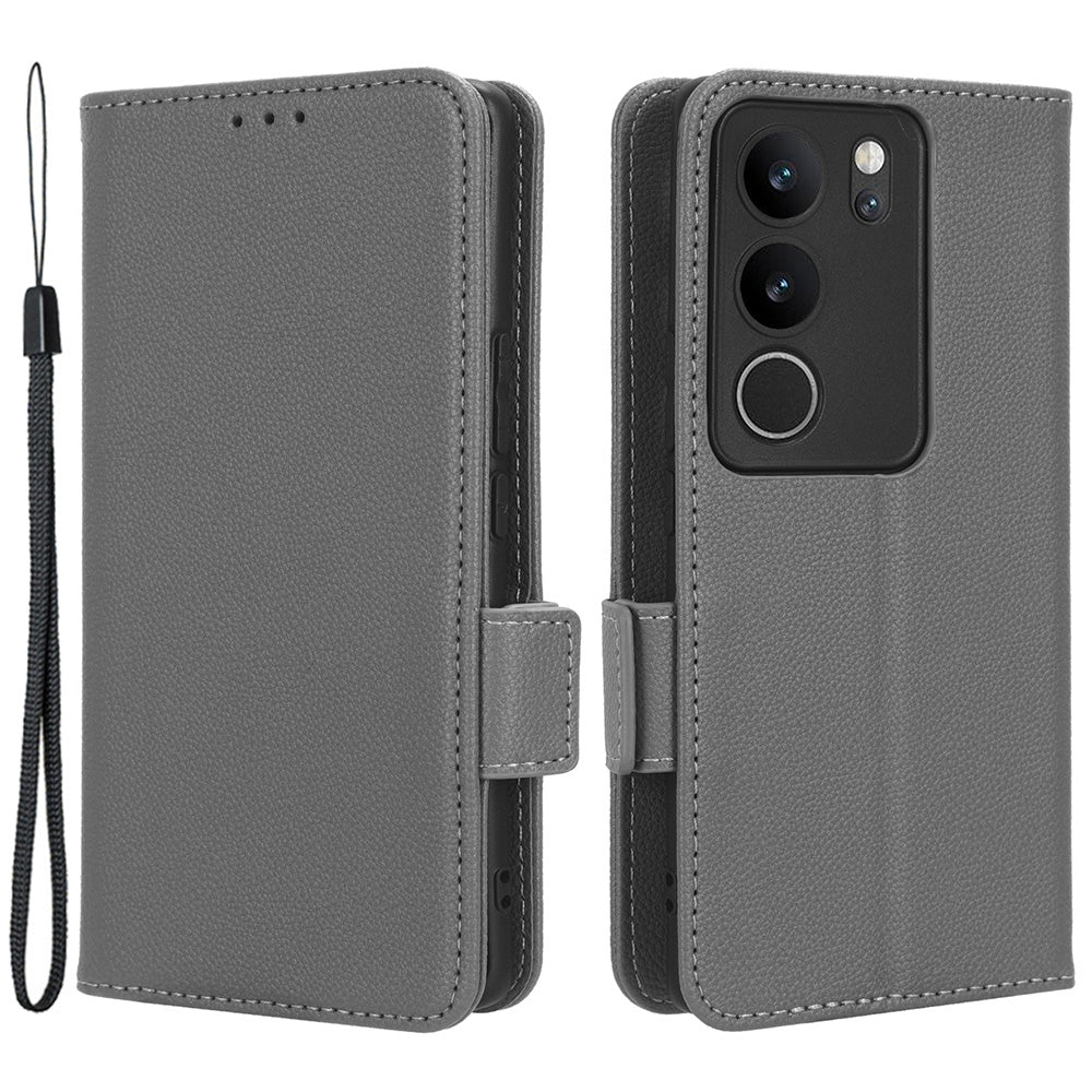 For vivo V29 5G / S17 5G / S17 Pro 5G / S17t 5G Litchi Texture Phone Case Wallet Stand Magnetic Closure PU Leather Phone Cover