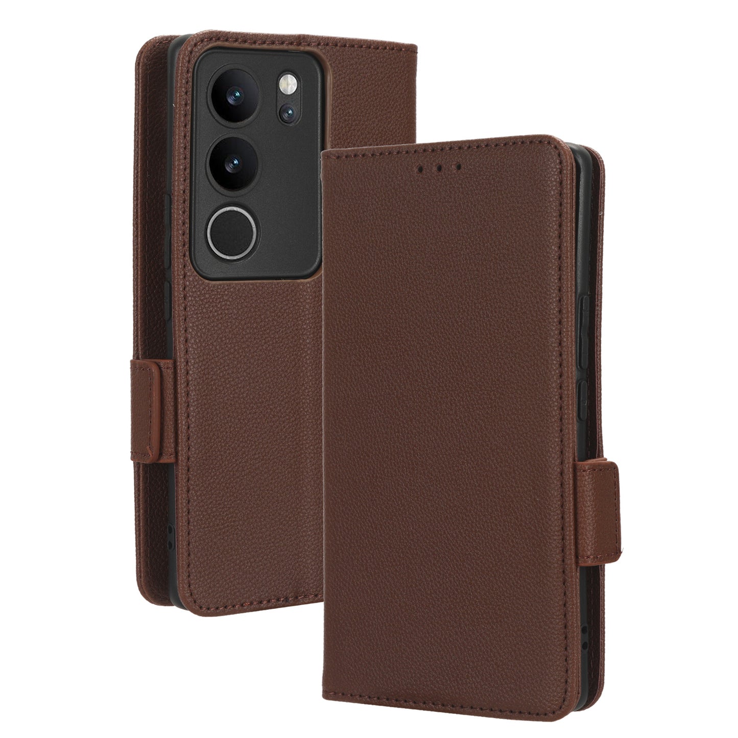 For vivo V29 5G / S17 5G / S17 Pro 5G / S17t 5G Litchi Texture Phone Case Wallet Stand Magnetic Closure PU Leather Phone Cover