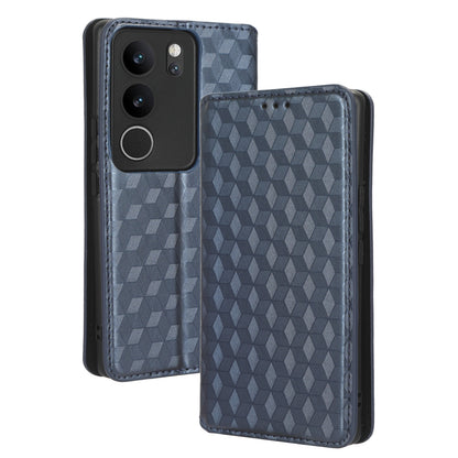 For vivo V29 5G / S17 5G / S17 Pro 5G / S17t 5G Rhombus Imprinted Shell PU Leather Stand Case Shockproof Phone Cover