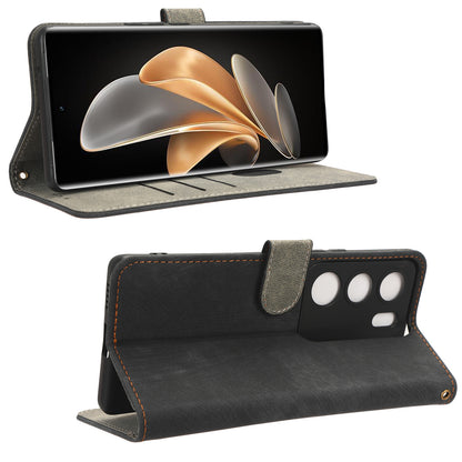 For vivo V29 5G / S17 5G / S17 Pro 5G / S17t 5G Shockproof Phone Cover RFID Blocking PU Leather+TPU Stand Phone Case Wallet