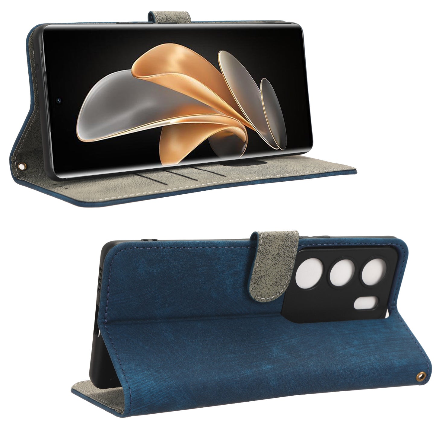 For vivo V29 5G / S17 5G / S17 Pro 5G / S17t 5G Shockproof Phone Cover RFID Blocking PU Leather+TPU Stand Phone Case Wallet