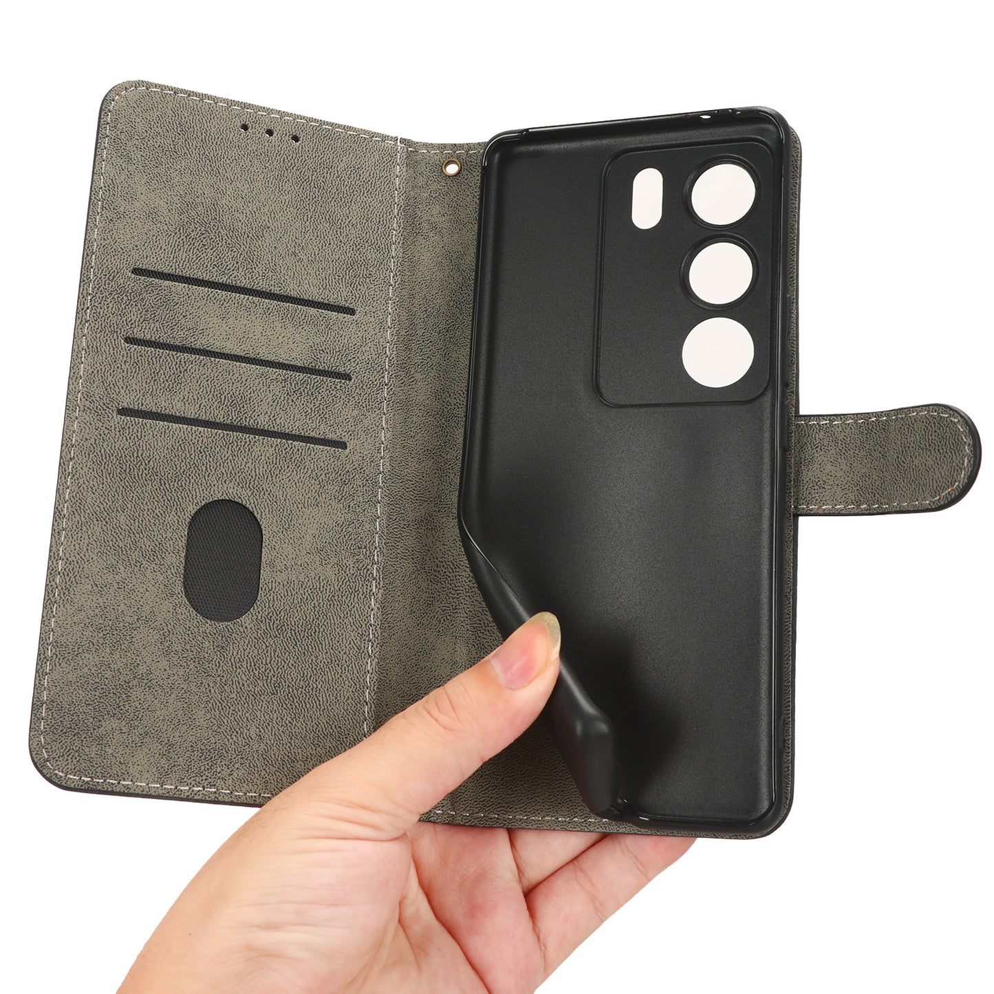 For vivo V29 5G / S17 5G / S17 Pro 5G / S17t 5G Shockproof Phone Cover RFID Blocking PU Leather+TPU Stand Phone Case Wallet