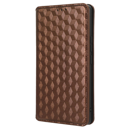 For Honor 90 Pro Anti-Scratch PU Leather Stand Case Shockproof Imprinted Rhombus Phone Cover