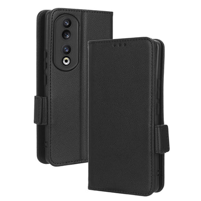 Leather Phone Case for Honor 90 , Wallet Stand Litchi Texture Folio Flip Cell Phone Cover