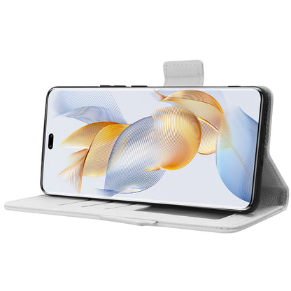 Leather Phone Case for Honor 90 , Wallet Stand Litchi Texture Folio Flip Cell Phone Cover