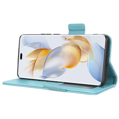 Leather Phone Case for Honor 90 , Wallet Stand Litchi Texture Folio Flip Cell Phone Cover