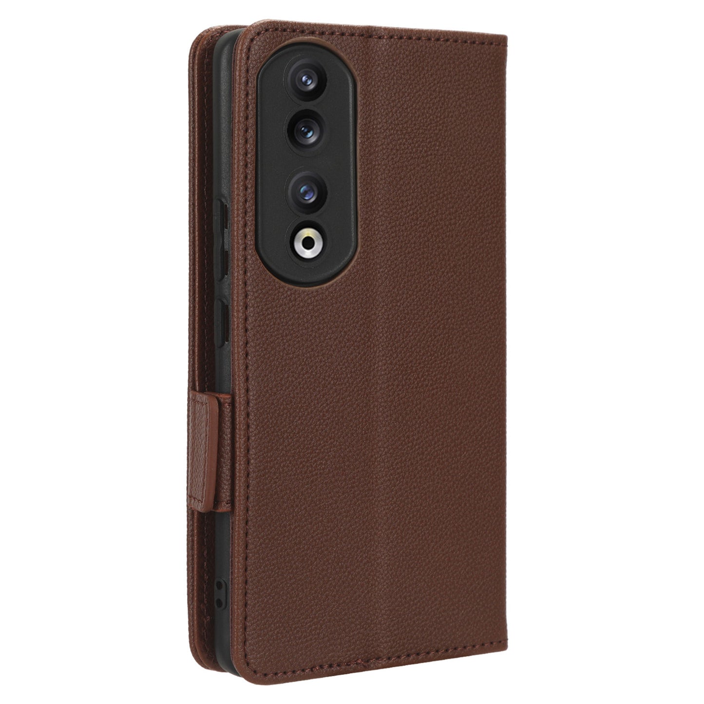 Leather Phone Case for Honor 90 , Wallet Stand Litchi Texture Folio Flip Cell Phone Cover