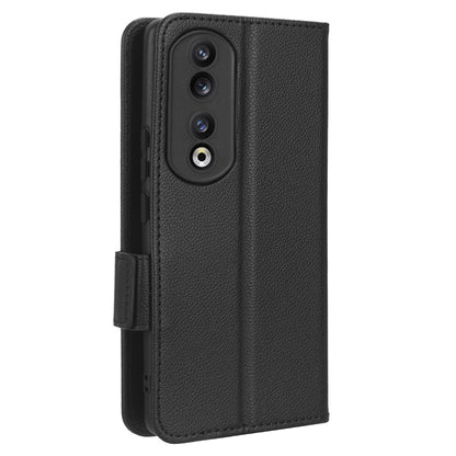 Phone Case for Honor 90 Pro , Litchi Texture Wallet Stand Folio Flip Leather Cell Phone Cover