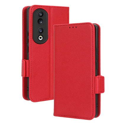 Phone Case for Honor 90 Pro , Litchi Texture Wallet Stand Folio Flip Leather Cell Phone Cover