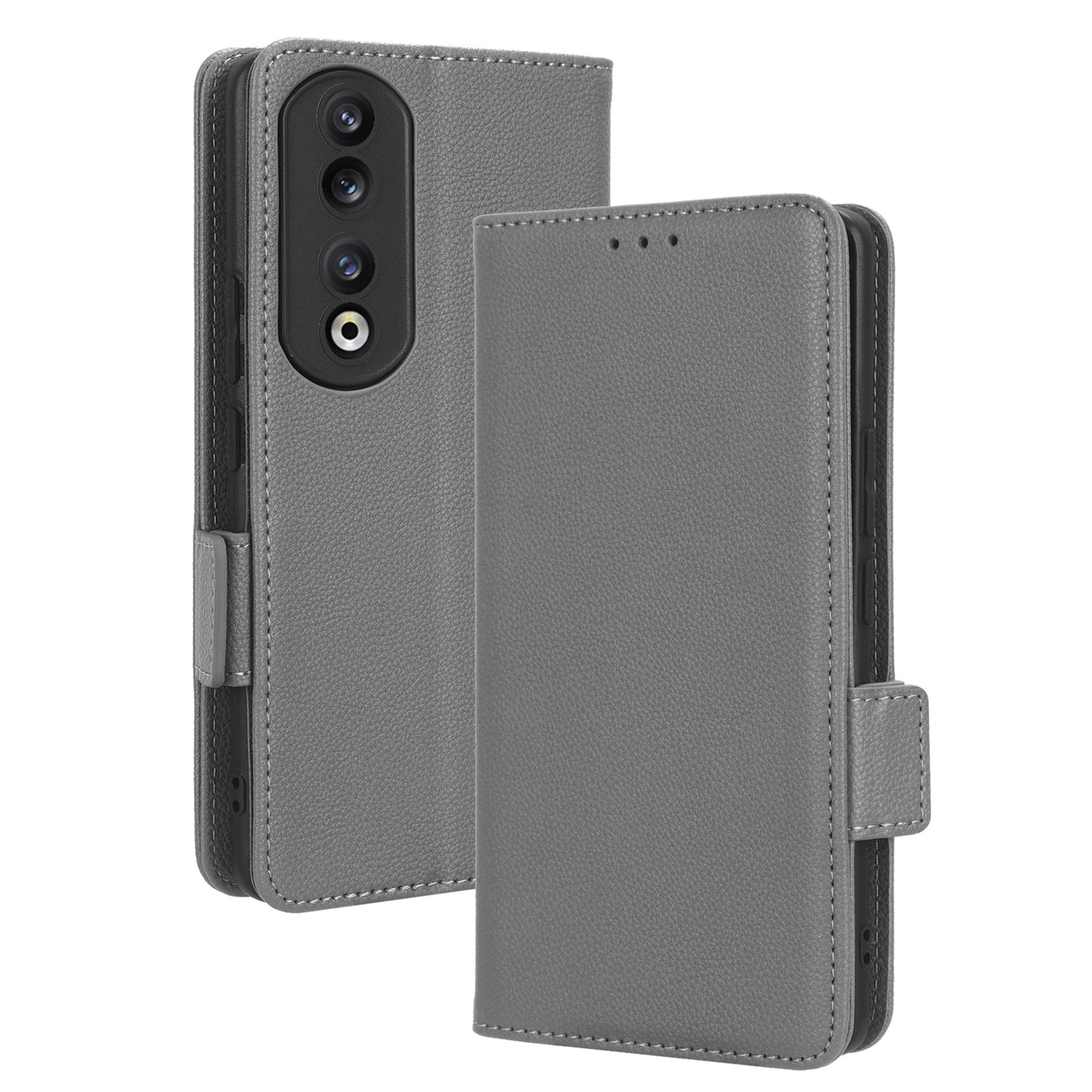 Phone Case for Honor 90 Pro , Litchi Texture Wallet Stand Folio Flip Leather Cell Phone Cover