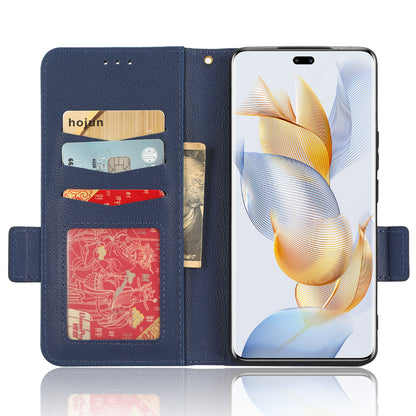 Phone Case for Honor 90 Pro , Litchi Texture Wallet Stand Folio Flip Leather Cell Phone Cover