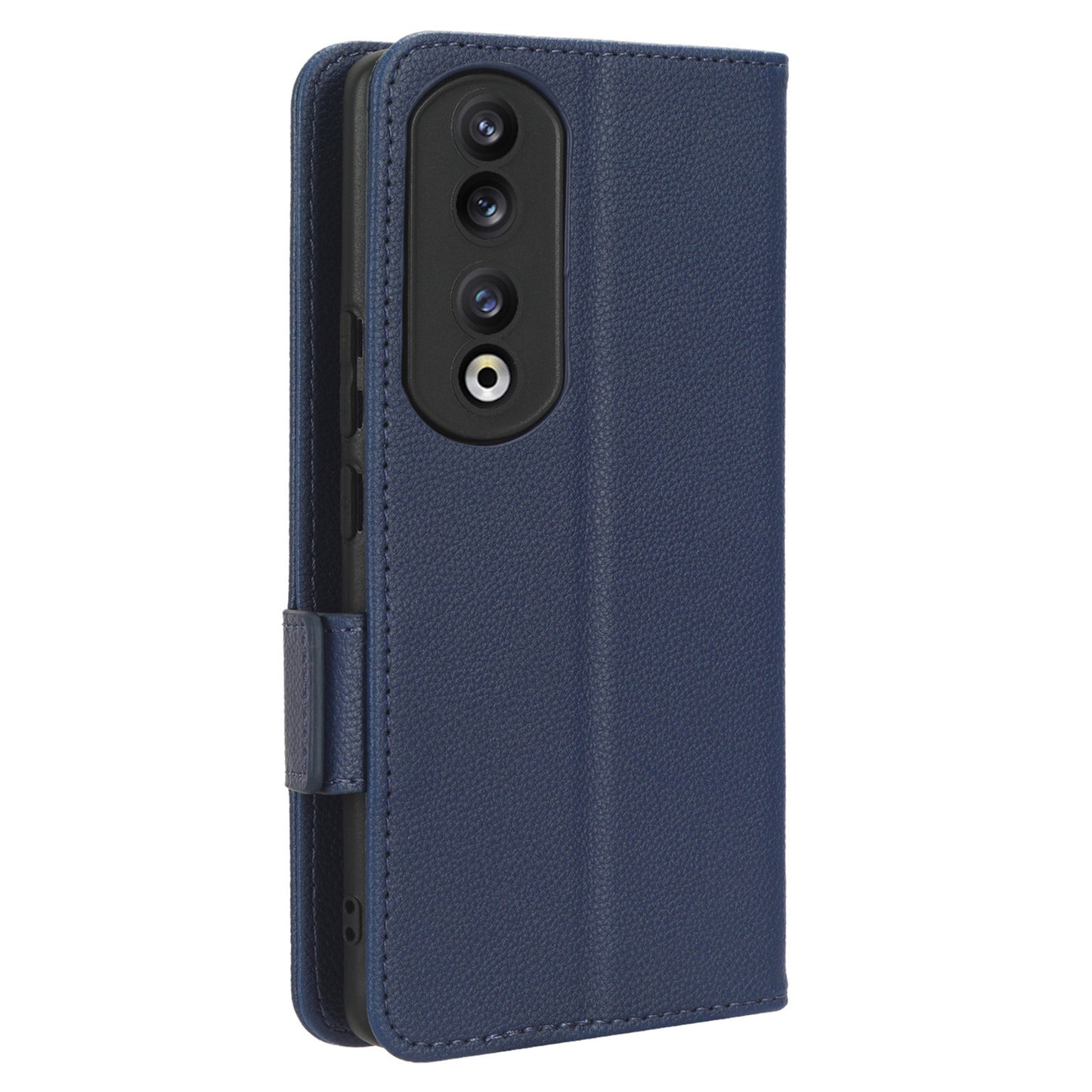Phone Case for Honor 90 Pro , Litchi Texture Wallet Stand Folio Flip Leather Cell Phone Cover