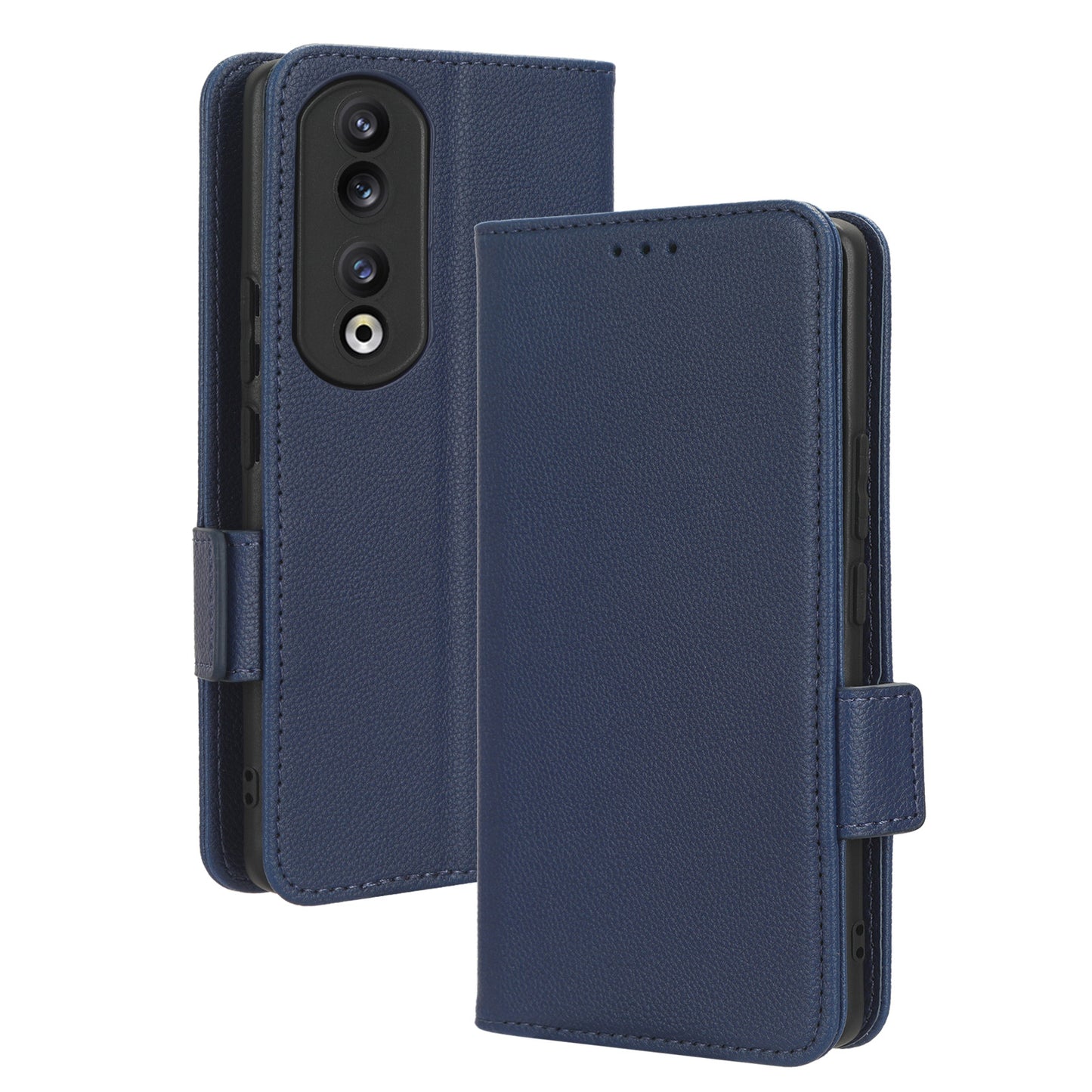 Phone Case for Honor 90 Pro , Litchi Texture Wallet Stand Folio Flip Leather Cell Phone Cover