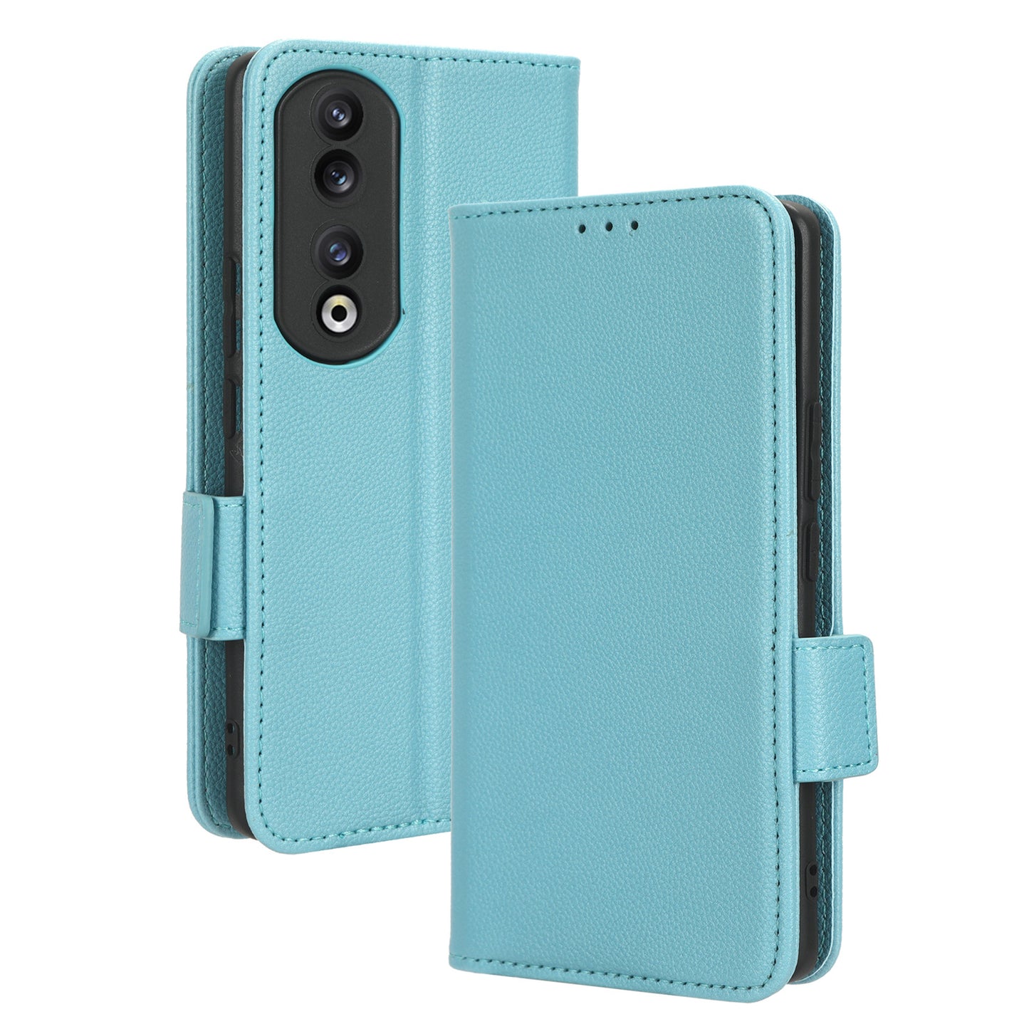Phone Case for Honor 90 Pro , Litchi Texture Wallet Stand Folio Flip Leather Cell Phone Cover