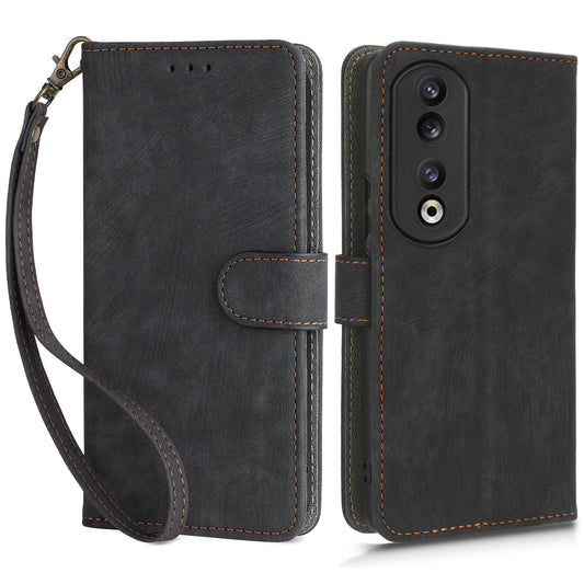 For Honor 90 Pro Anti-Scratch Wallet Phone Cover RFID Blocking PU Leather Stand Phone Case