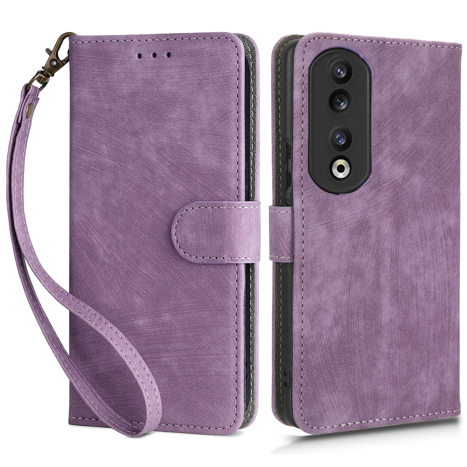 For Honor 90 Pro Anti-Scratch Wallet Phone Cover RFID Blocking PU Leather Stand Phone Case