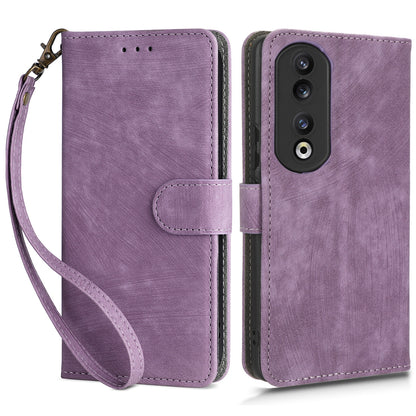 For Honor 90 Pro Anti-Scratch Wallet Phone Cover RFID Blocking PU Leather Stand Phone Case