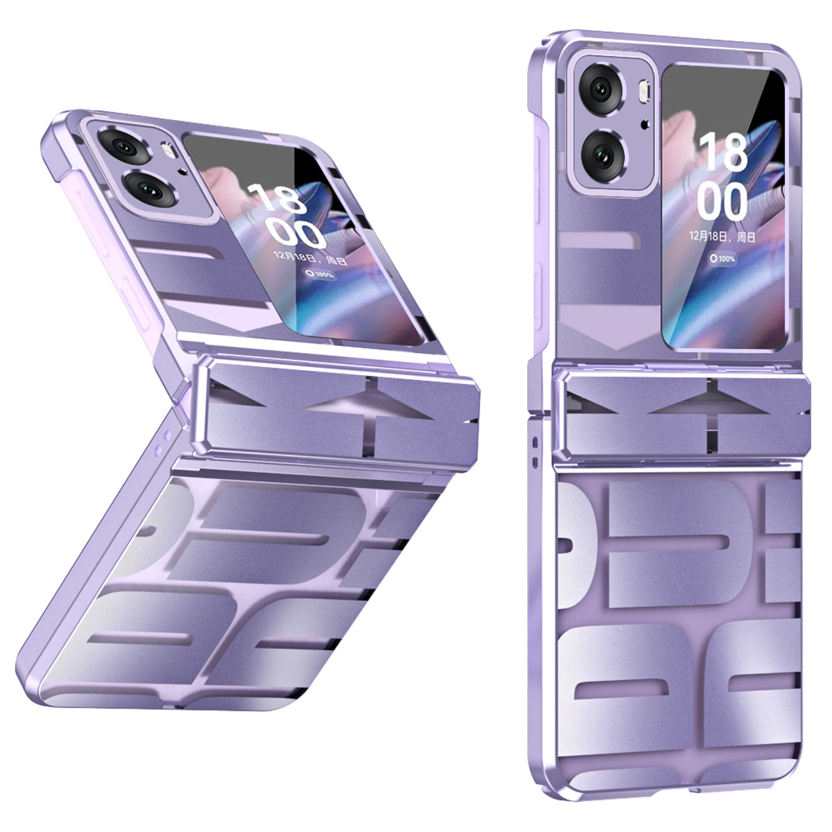 For Oppo Find N2 Flip 5G Shockproof Phone Case Electroplating Hard PC Phone Cover