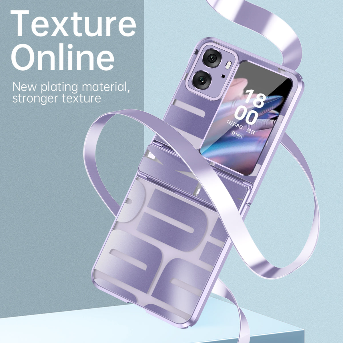 For Oppo Find N2 Flip 5G Shockproof Phone Case Electroplating Hard PC Phone Cover