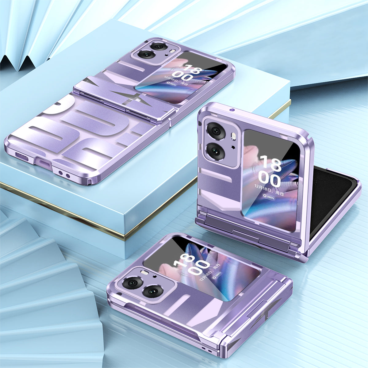 For Oppo Find N2 Flip 5G Shockproof Phone Case Electroplating Hard PC Phone Cover