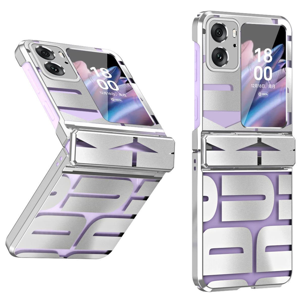 For Oppo Find N2 Flip 5G Shockproof Phone Case Electroplating Hard PC Phone Cover
