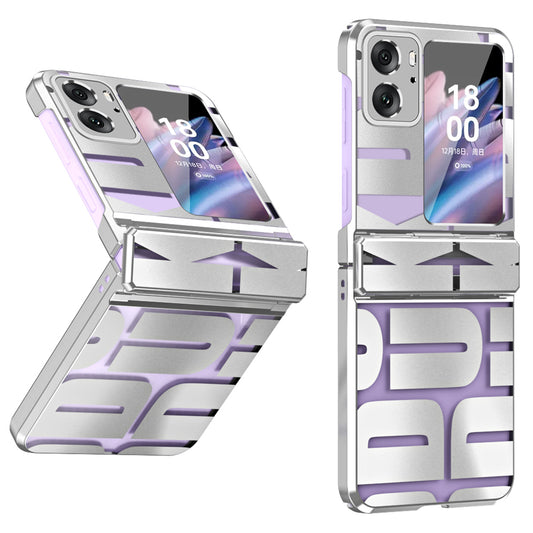 For Oppo Find N2 Flip 5G Shockproof Phone Case Electroplating Hard PC Phone Cover