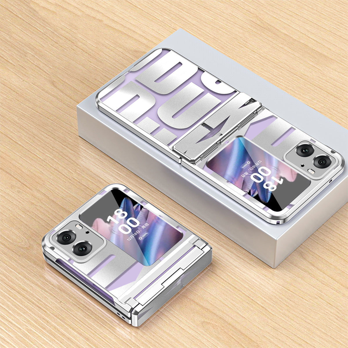 For Oppo Find N2 Flip 5G Shockproof Phone Case Electroplating Hard PC Phone Cover