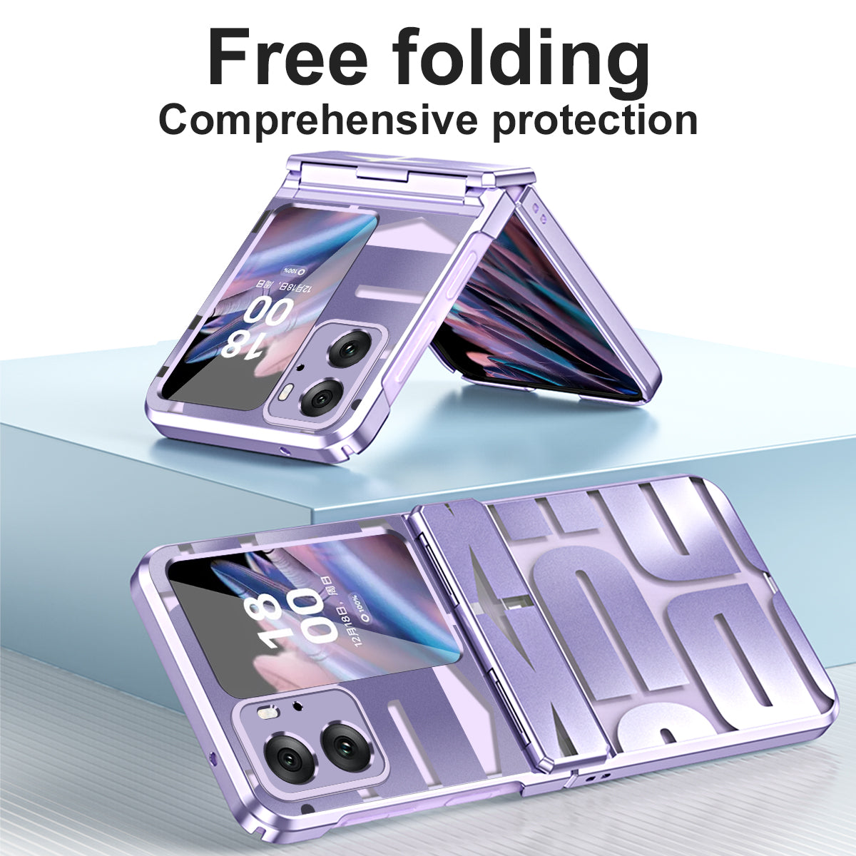 For Oppo Find N2 Flip 5G Shockproof Phone Case Electroplating Hard PC Phone Cover