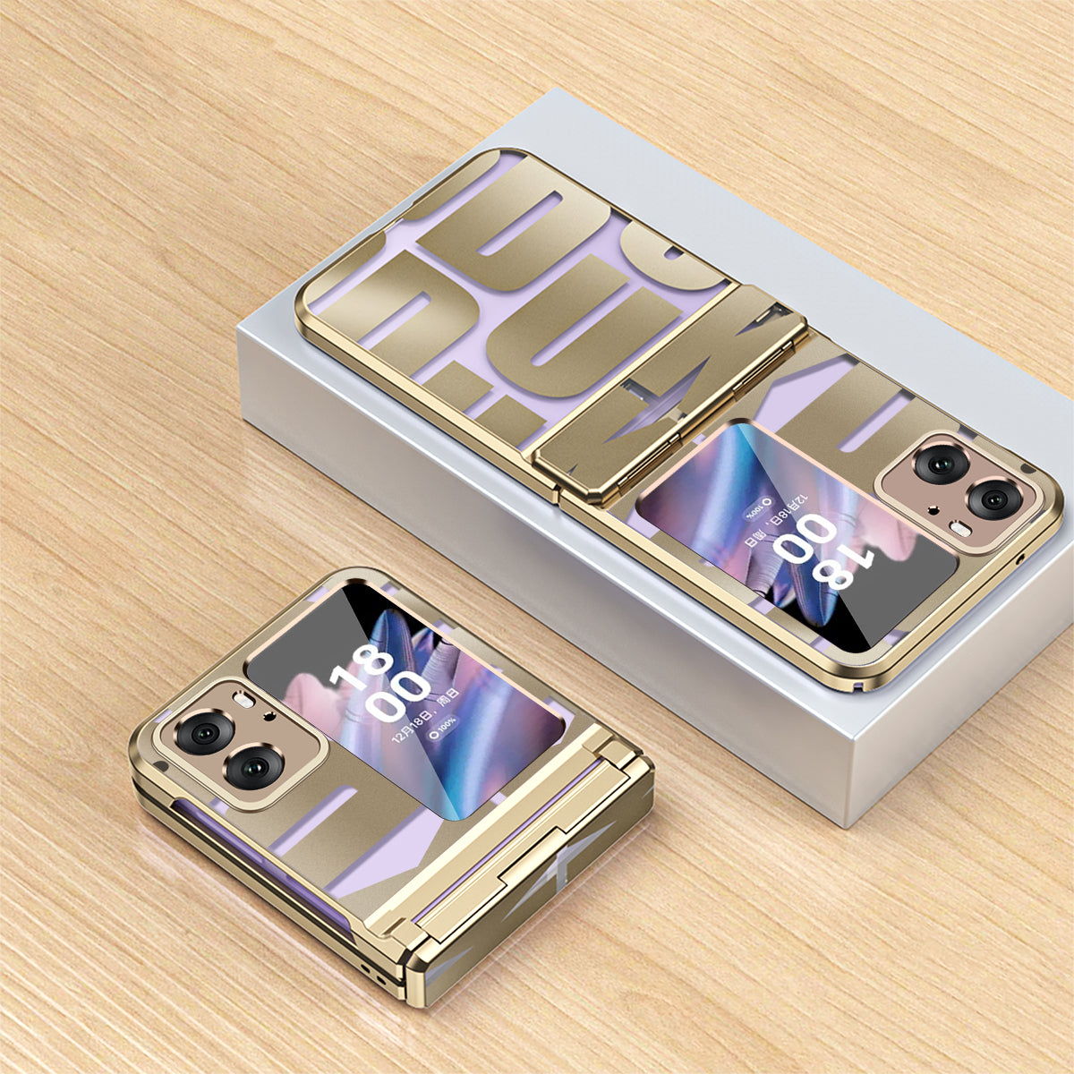 For Oppo Find N2 Flip 5G Shockproof Phone Case Electroplating Hard PC Phone Cover