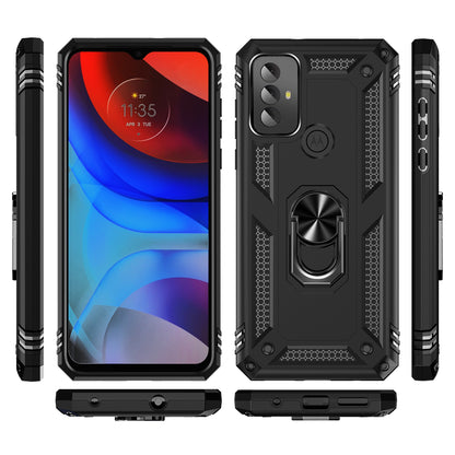 For Motorola Moto G Play (2023) 4G Ring Holder Kickstand Phone Case PC+TPU Shockproof Cover