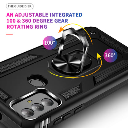 For Motorola Moto G Play (2023) 4G Ring Holder Kickstand Phone Case PC+TPU Shockproof Cover