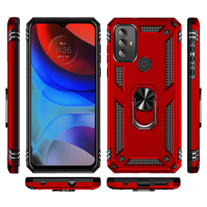 For Motorola Moto G Play (2023) 4G Ring Holder Kickstand Phone Case PC+TPU Shockproof Cover