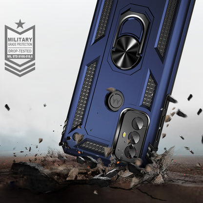 For Motorola Moto G Play (2023) 4G Ring Holder Kickstand Phone Case PC+TPU Shockproof Cover