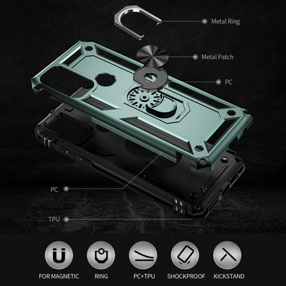 For Motorola Moto G Play (2023) 4G Ring Holder Kickstand Phone Case PC+TPU Shockproof Cover