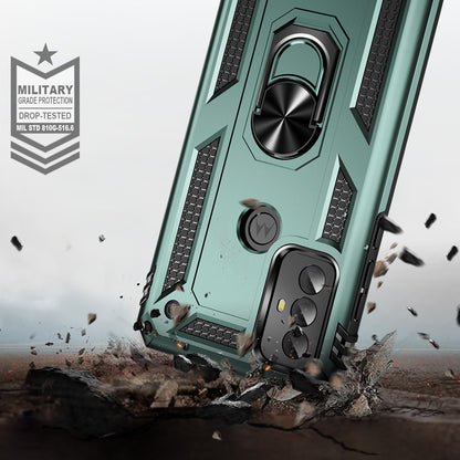 For Motorola Moto G Play (2023) 4G Ring Holder Kickstand Phone Case PC+TPU Shockproof Cover