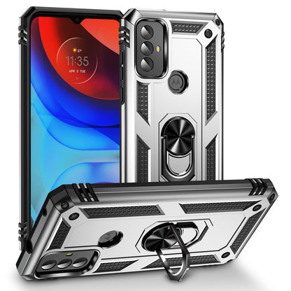 For Motorola Moto G Play (2023) 4G Ring Holder Kickstand Phone Case PC+TPU Shockproof Cover