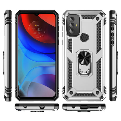 For Motorola Moto G Play (2023) 4G Ring Holder Kickstand Phone Case PC+TPU Shockproof Cover